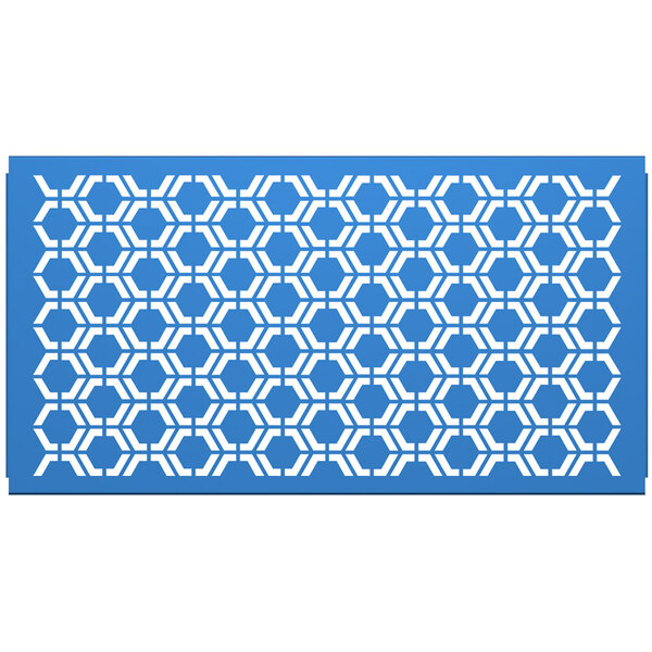 A sky blue hexagonal pattern on a white background.