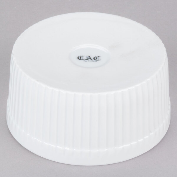 CAC SFB24 24 oz. White China Fluted Souffle Bowl 24/Case