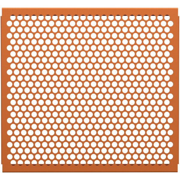 A close-up of a burnt orange circle pattern grid on a SelectSpace partition panel.