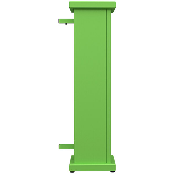 A green rectangular SelectSpace end planter with a circle top cut-out.