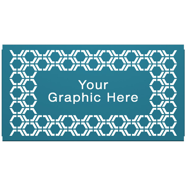 A teal hexagonal pattern graphic partition panel.