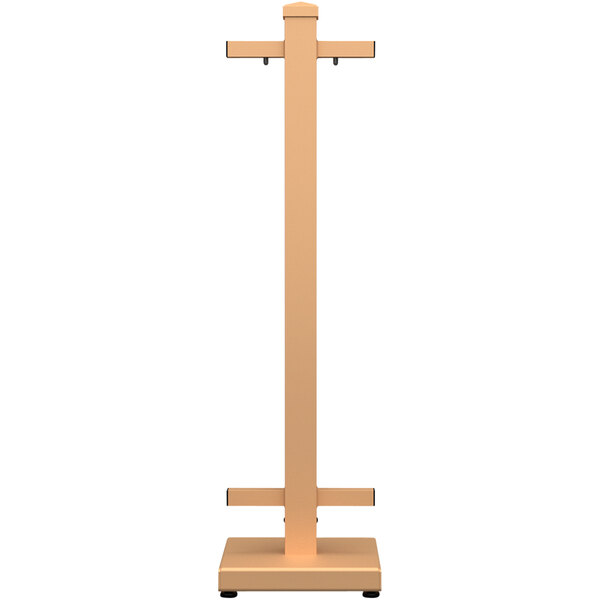 A brown wooden SelectSpace straight stand.