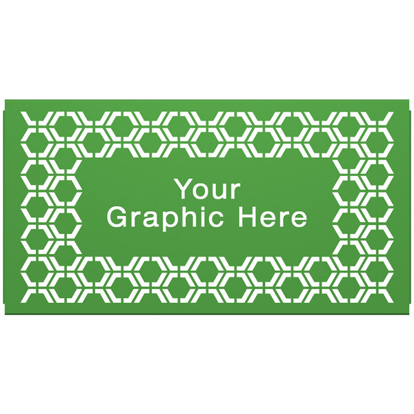 A green hexagonal pattern on a white background.