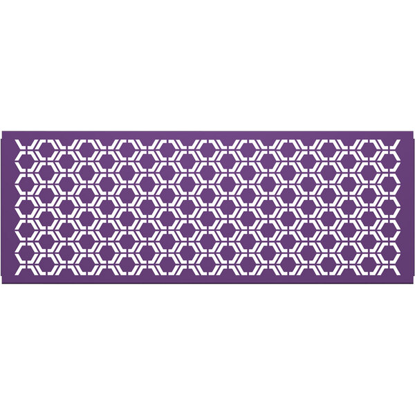 A purple hexagonal pattern on a white background.