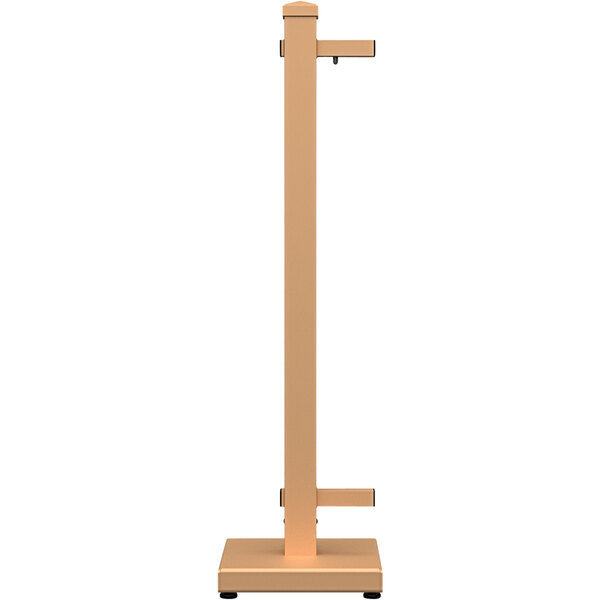 A tan rectangular wooden SelectSpace end stand with a metal pole on top.