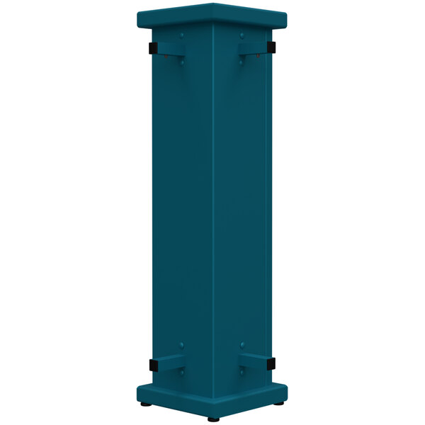 A teal rectangular corner planter with a square top cut-out.