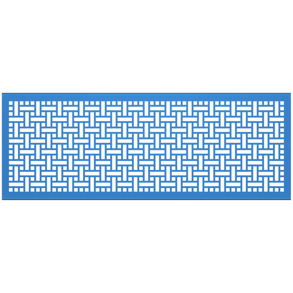 A sky blue rectangular panel with a square weave pattern in white.