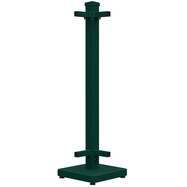 A forest green metal SelectSpace corner stand.
