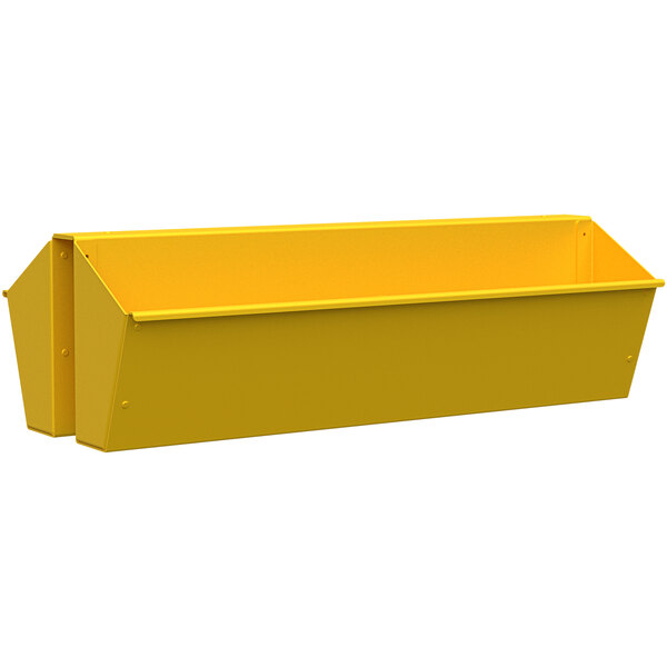 A bright yellow rectangular SelectSpace hanging planter.