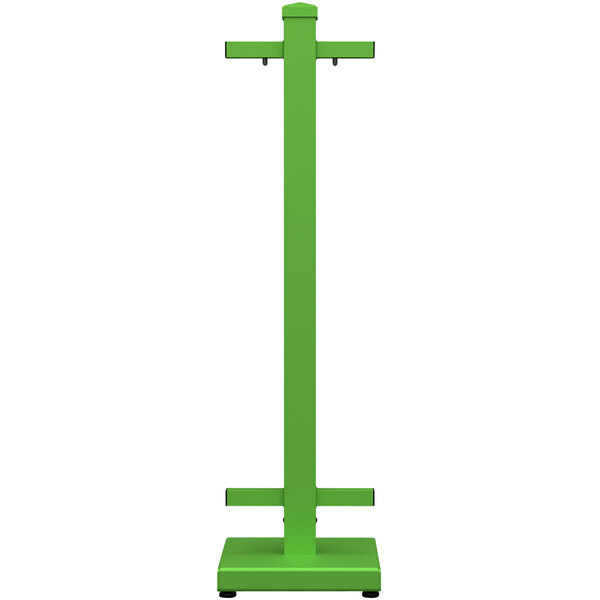 A green rectangular SelectSpace stand with black handles.