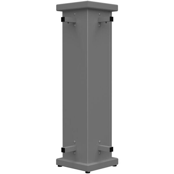 A grey rectangular SelectSpace planter with black legs.