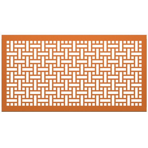 A burnt orange square weave pattern on a white background.