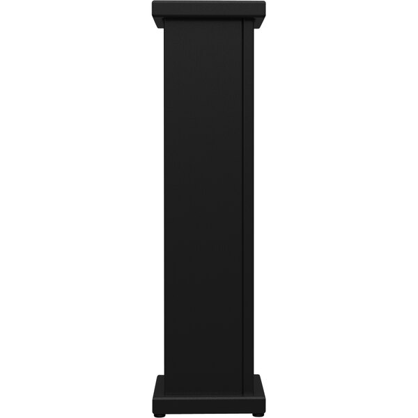 A black SelectSpace stand-alone planter with a square top cut out on a pedestal.