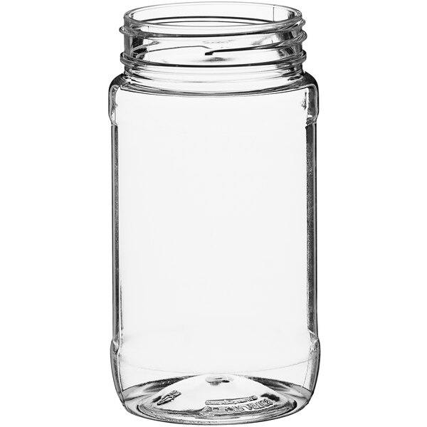 8 oz. Clear Round PET Jar with Label Panel
