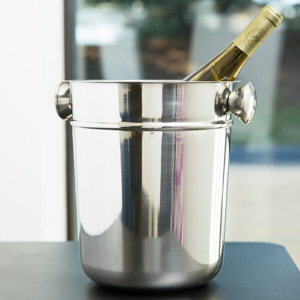 9" Stainless Steel Wine / Champagne Bucket - 8 Qt.