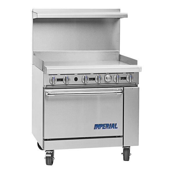 Imperial Range Pro Series IR-G36C 36" Natural Gas Griddle Range with Convection Oven - 90,000 BTU