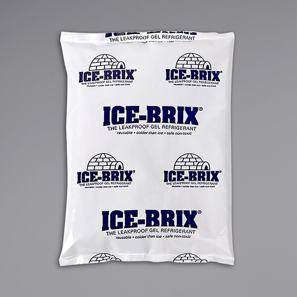 A white package of Polar Tech Ice Brix cold packs with blue text.