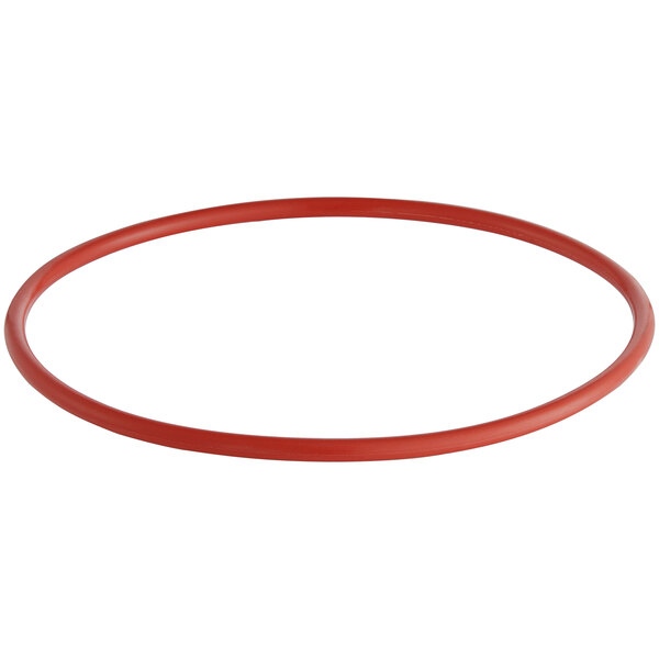 A red oval plunger seal with a white background.