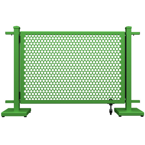 A green metal SelectSpace gate with straight stands.