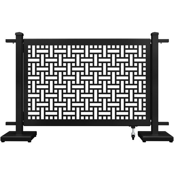 A black metal SelectSpace gate with a square weave pattern.
