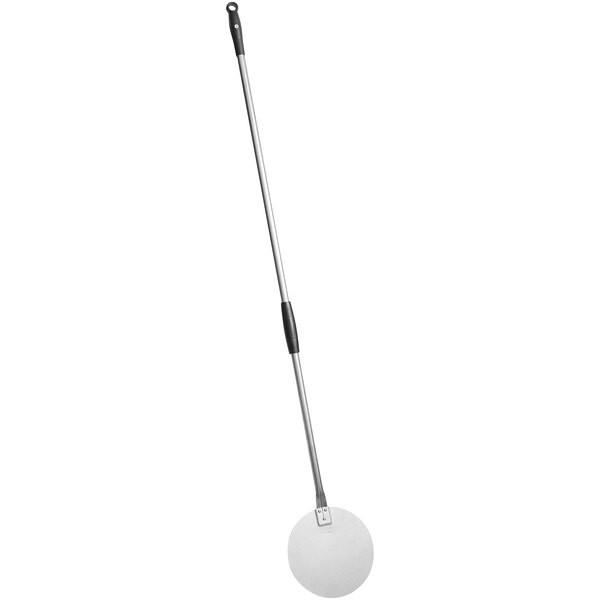GI Metal Amica 8" Aluminated Steel Round Pizza Peel with 47" Handle F-20
