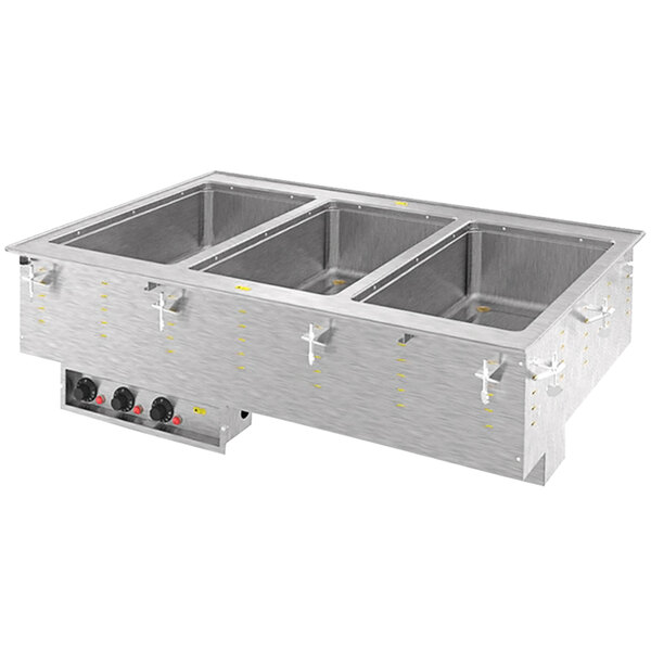 Vollrath 3640511HD Modular Drop In Three Compartment MarineGrade Hot Food Well with