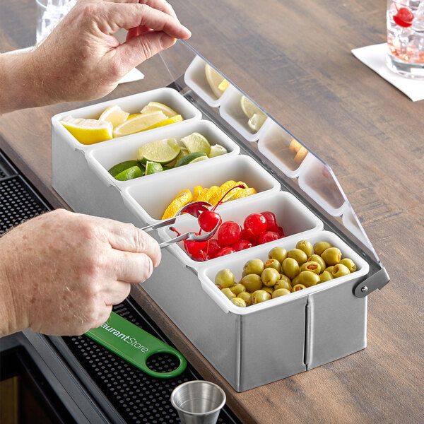 Choice Satin Finish Stainless Steel Condiment Bar