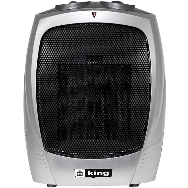 A King electric portable heater with black mesh panel.