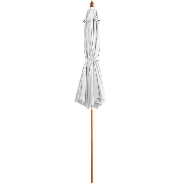 Lancaster Table & Seating 6' White Pulley Lift Wood Umbrella