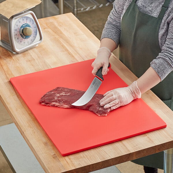 Choice 24 x 18 x 1/2 Red Polyethylene Cutting Board