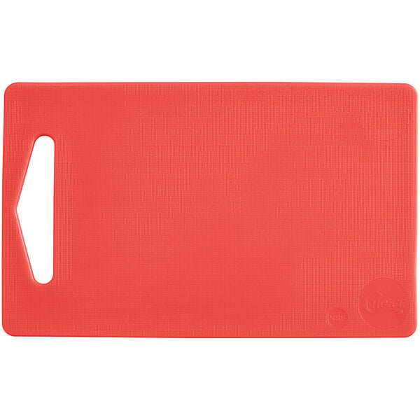 Choice 10 x 6 x 1/2 Red Polyethylene Cutting Board
