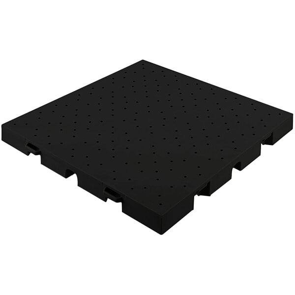 A black EverBlock Flooring drainage top with square holes.