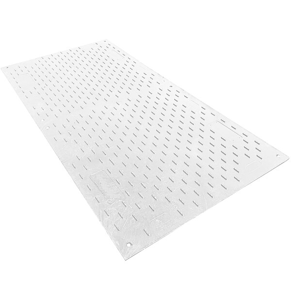 A white plastic EverRoad mat with holes.