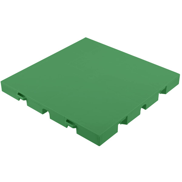 Green square EverBlock Flooring with holes.