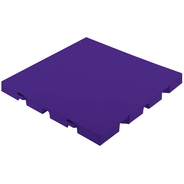 A purple square EverBlock flooring tile with white edges.