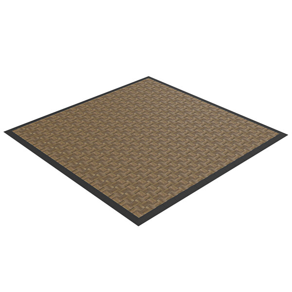 A dark wood parquet EverDance floor with black border.