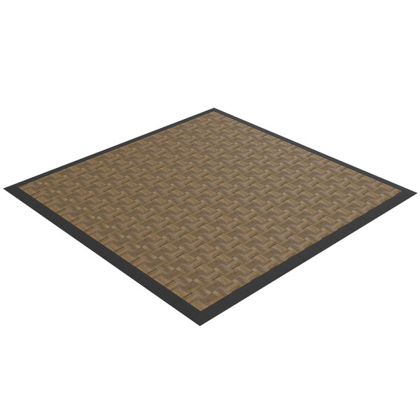 A dark wood parquet EverDance floor with black borders.