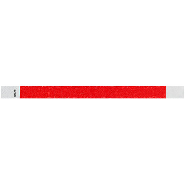 Carnival King Tomato Red Disposable Tyvek® Wristband 3/4" x 10" - 500/Bag