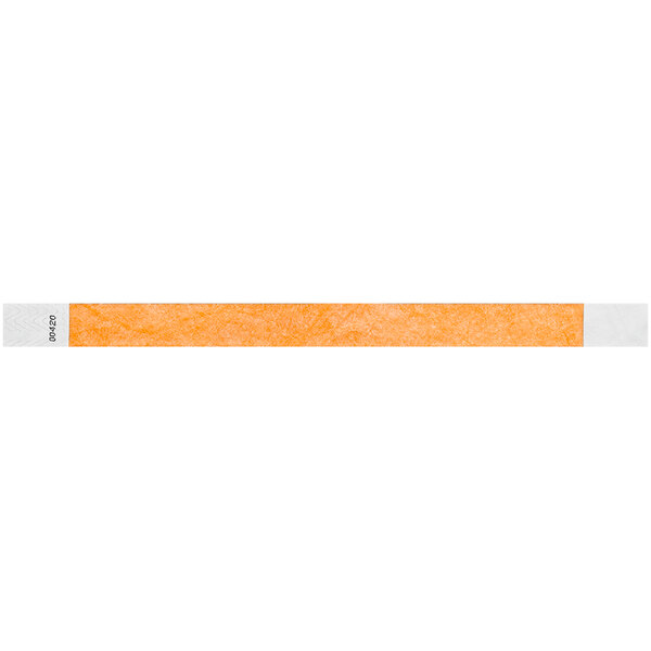 Carnival King Neon Orange Disposable Tyvek® Customizable Wristband 3/4" x 10" - 500/Bag