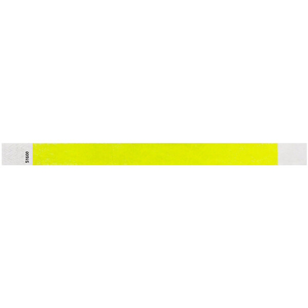 Carnival King Highlighter Yellow Disposable Tyvek® Wristband 3/4" x 10" - 500/Bag