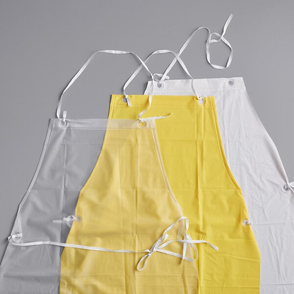 Choice Light Brown 38 Mil Heavy Weight Vinyl Adjustable Dishwasher Apron  with Pocket - 32 x 26