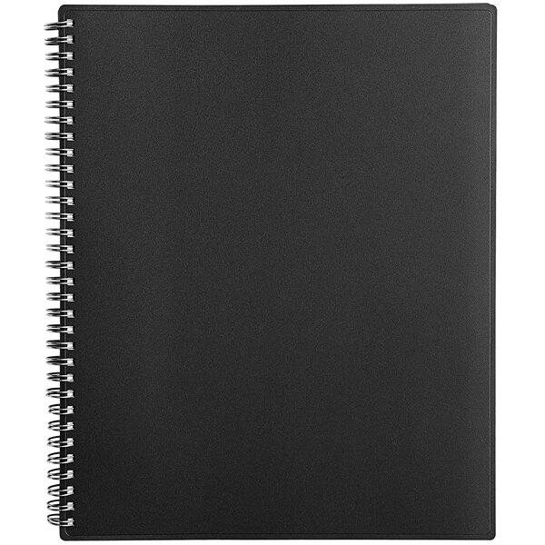 A black Blue Sky notebook with spiral binding.