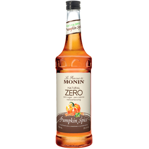 Monin Zero Calorie Natural Pumpkin Spice Flavoring Syrup 750 mL
