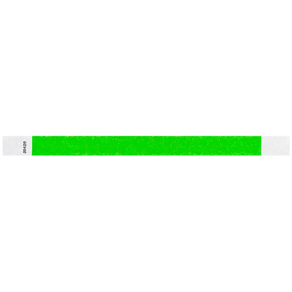 Carnival King Neon Green Disposable Tyvek® Wristband 3/4" x 10" - 500/Bag