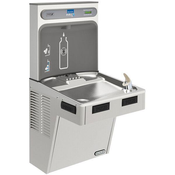 Elkay EMABF8WSSK ezH20 8 GPH Stainless Steel Chilled Non-Filtered Bottle Filling Station with Touchless Sensor Activation