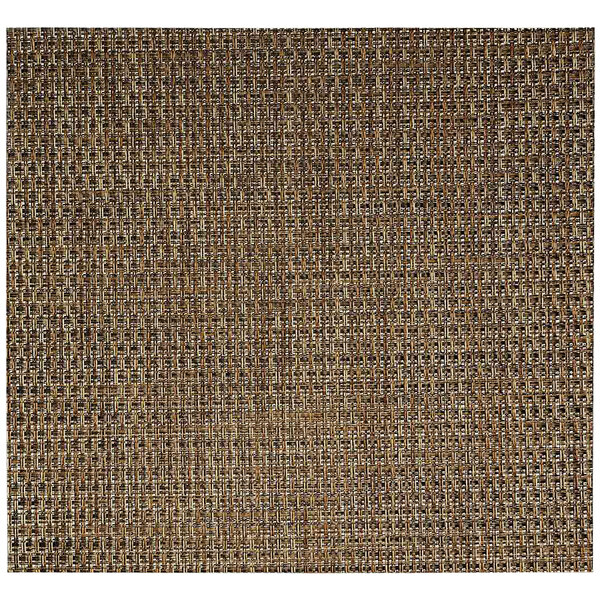 A beige rectangular woven vinyl placemat with a rattan pattern.