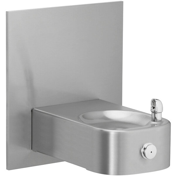 Elkay EHWM214C Soft Sides Stainless Steel Heavy-Duty Wall Mount Non-Filtered Vandal-Resistant Drinking Fountain with Frame