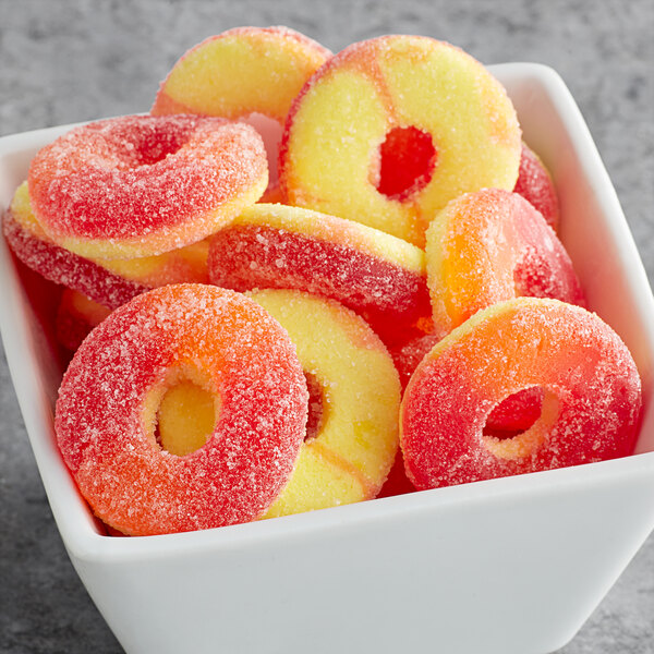 Vidal Gummy Peach Rings 5 lb. 6/Case