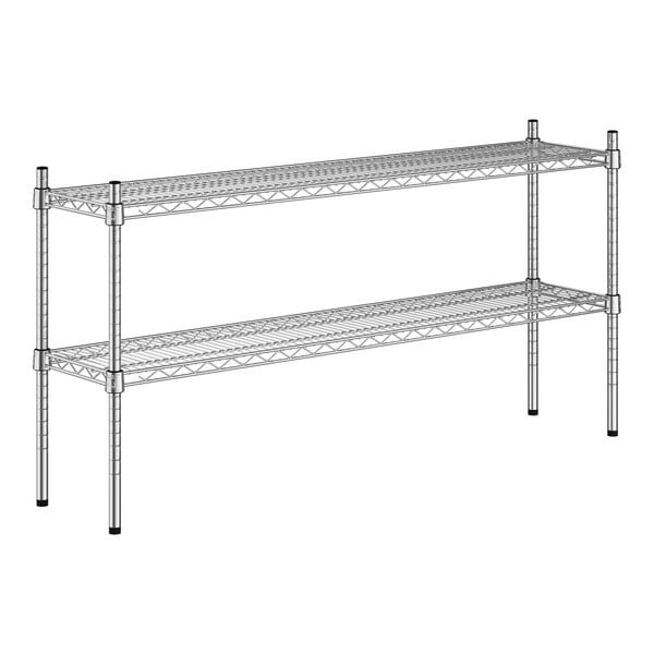A Regency chrome steel wire shelf kit with two shelves.