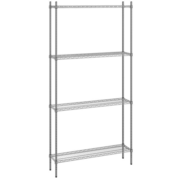 Regency 12" x 48" x 96" NSF Chrome 4-Shelf Kit